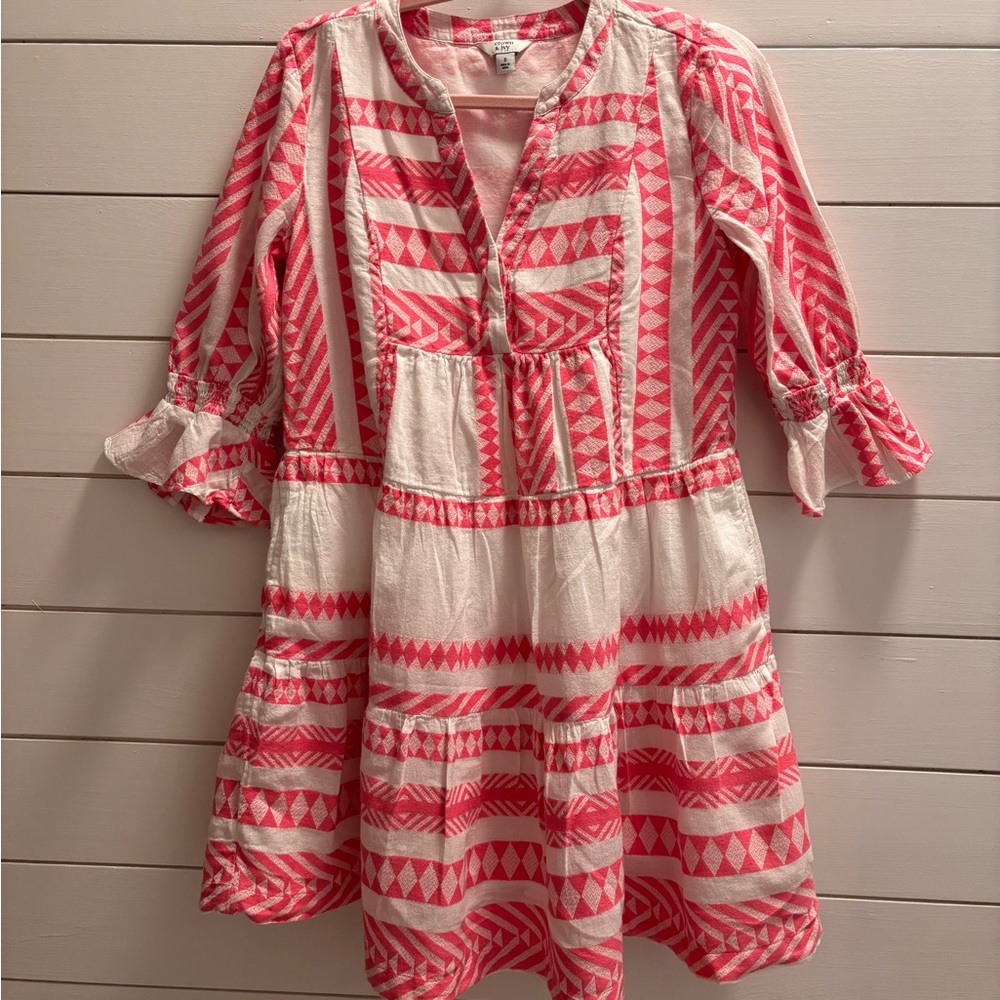Crown & Ivy Pink and White Casual Dress